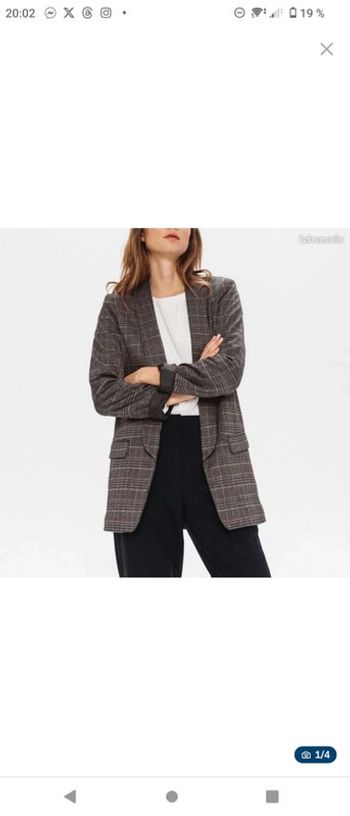 Veste a carreaux oversize Promod t 36 neuve