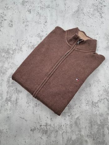 Veste zippée Tommy Hilfiger marron – Taille L Homme (mesures en photos)