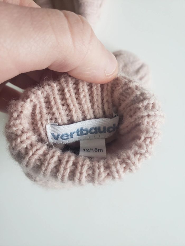 Bonnet et gants moufles vertbaudet à liens - photo numéro 4
