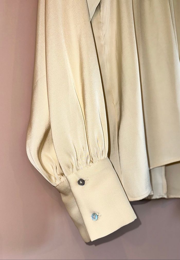 Chemisier - Blouse beige/crème Chic Zara taille XS - photo numéro 4