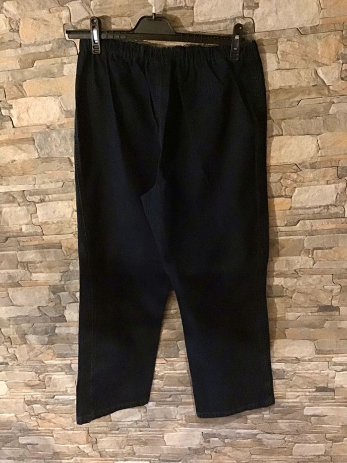 Jeans jambe large de taille 38 marine marque Refa - photo numéro 4