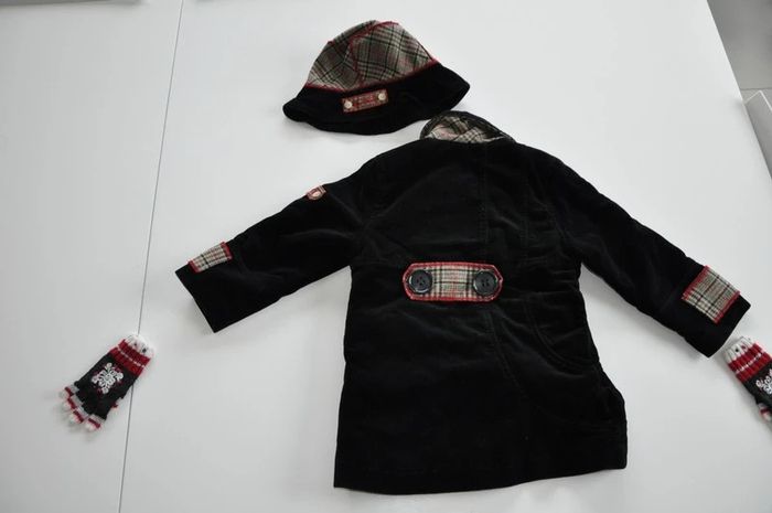 Ensemble beau Manteau avec chapeau assorti et gants C414 Catimini 4 ans - photo numéro 2