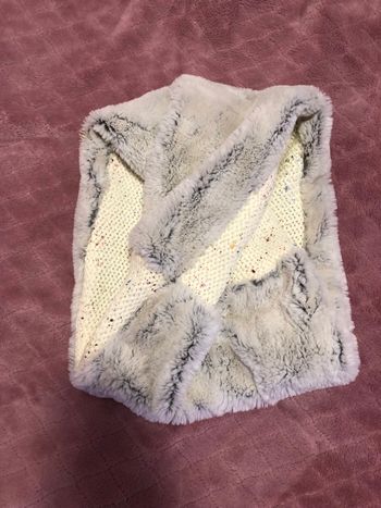 Écharpe tube tricot - fausse fourrure