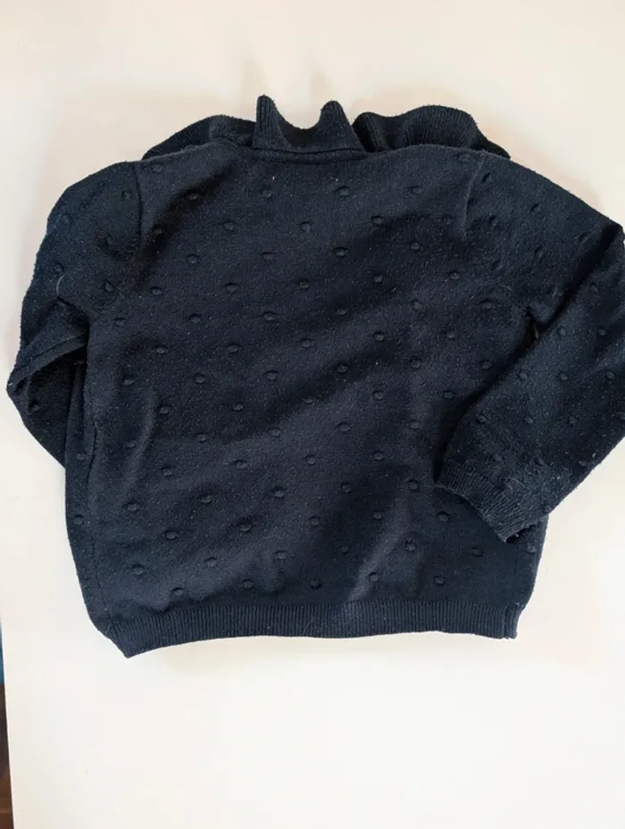 Ensemble bleu marine fille 3 ans jean marguerites et gilet - photo numéro 4