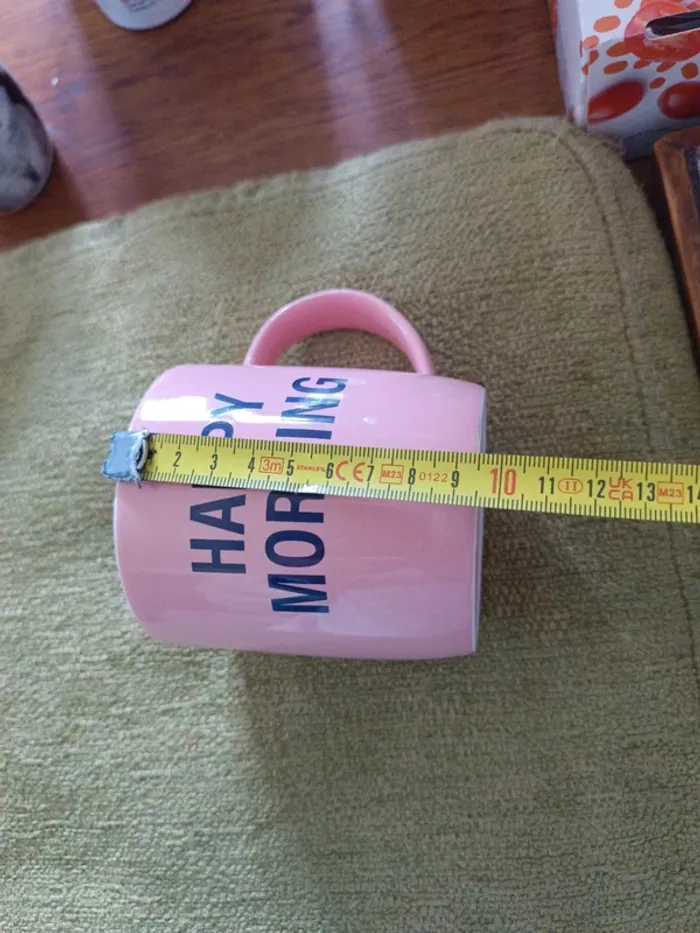 Tasse rose Happy Bad Morning 9.5 cm. - photo numéro 5