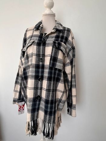 Veste vestido franges manteau blouson vest giacca chaqueta cardigan gilet chaleco rebeca colete