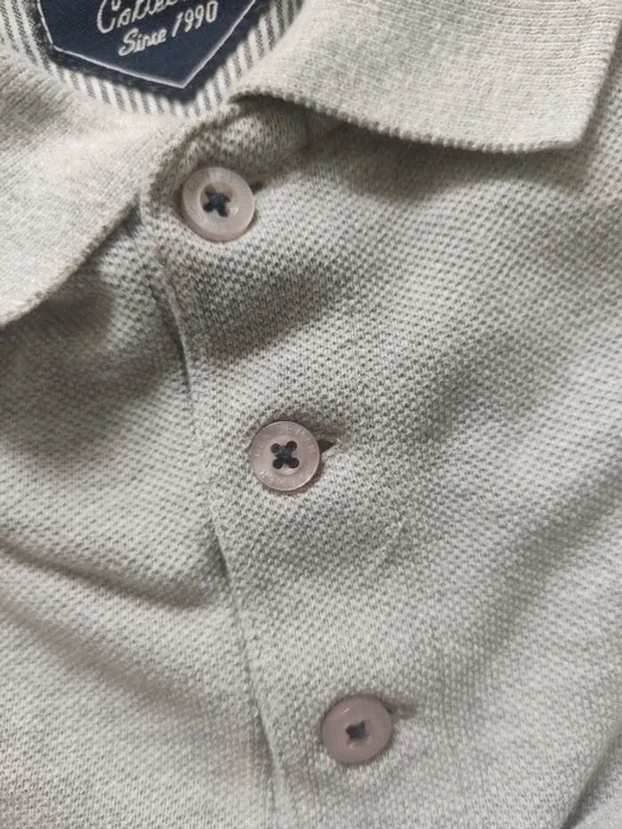 Polo manches courtes gris logo brodé bleu marine taille XL Gentleman Farmer - photo numéro 3