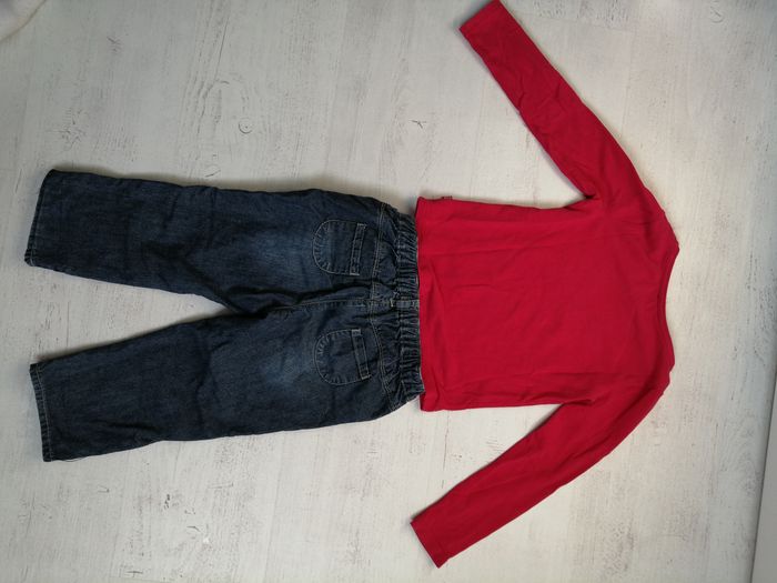 Ensemble fille 24 mois pantalon jean et haut manche longue Obaibi - photo numéro 3