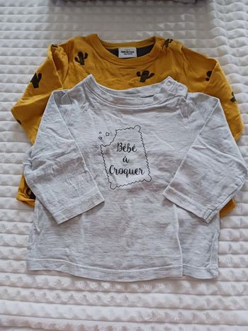 Lot de 2 tee-shirts 9 mois