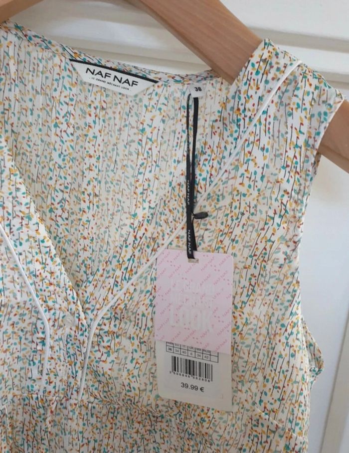 Top Haut Blouse Liberty Naf Naf Taille 36 - photo numéro 3