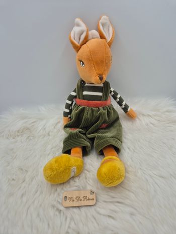Doudou Peluche Faon Harold marron vert Bukowski