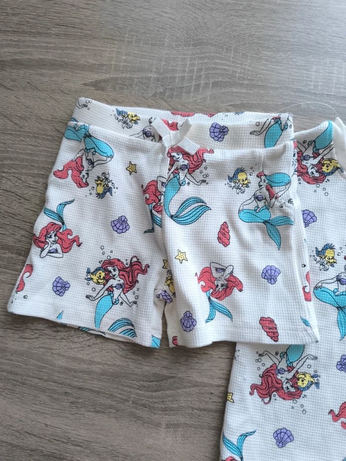Ensemble deux pièces pyjama Ariel la petite sirène 6-9 mois 74 cm disney - photo numéro 2