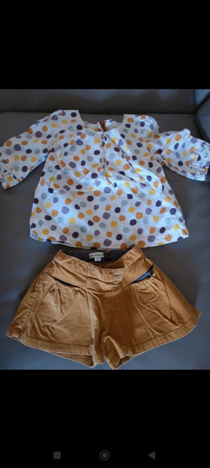 Lot short et 3 tops manches longues