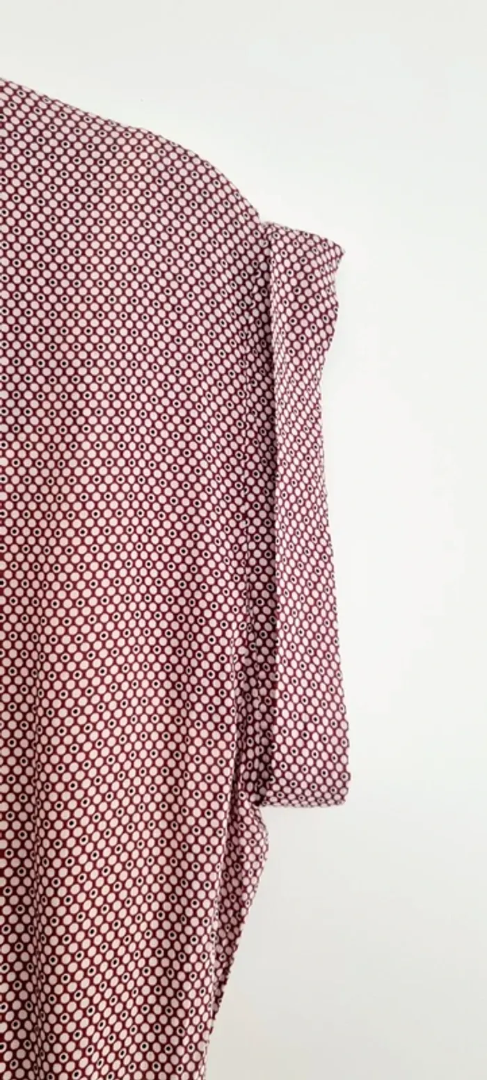 Robe courte imprimée bordeaux icode ikks 36 - photo numéro 8