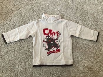 Pull col roulé crème « crac » mixte - 9 mois - Kimbaloo