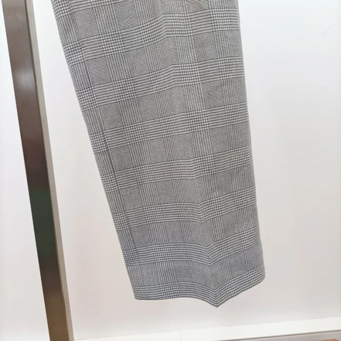 Pantalon droit gris carreaux prince de galles Uniqlo taille S 38 cm A1449 - photo numéro 5