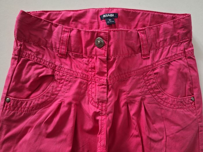 Pantalon en toile couleur fuschia unie - photo numéro 2