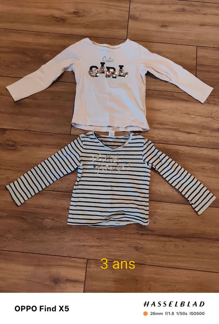 Lot de 2 tee-shirt à manches longues