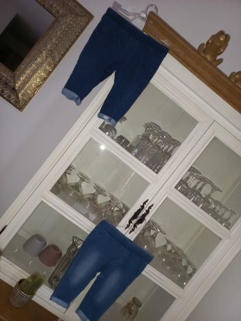 Lot de 2 jeggings jean souple 3/6mois excellent état
