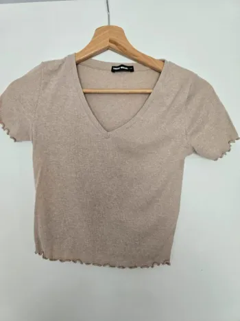 Tee shirt court beige