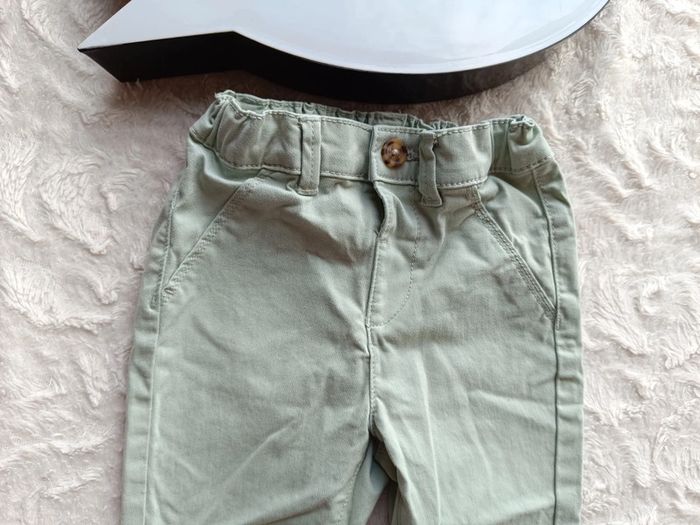 Pantalon jeans vert clair Garçon 18 mois Kiabi Eco conception coton bio - photo numéro 3