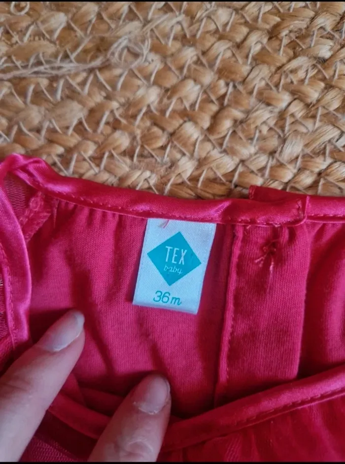 Jolie robe rose à motifs étoiles fille tex 36 mois - photo numéro 5