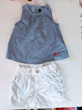 Ensemble printemps été short tunique bébé fille DKNY