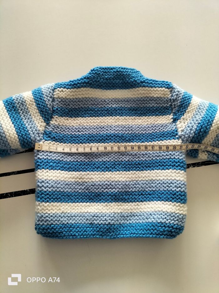Garçon 3 mois 🩵 Gilet en laine Tricolore - photo numéro 7