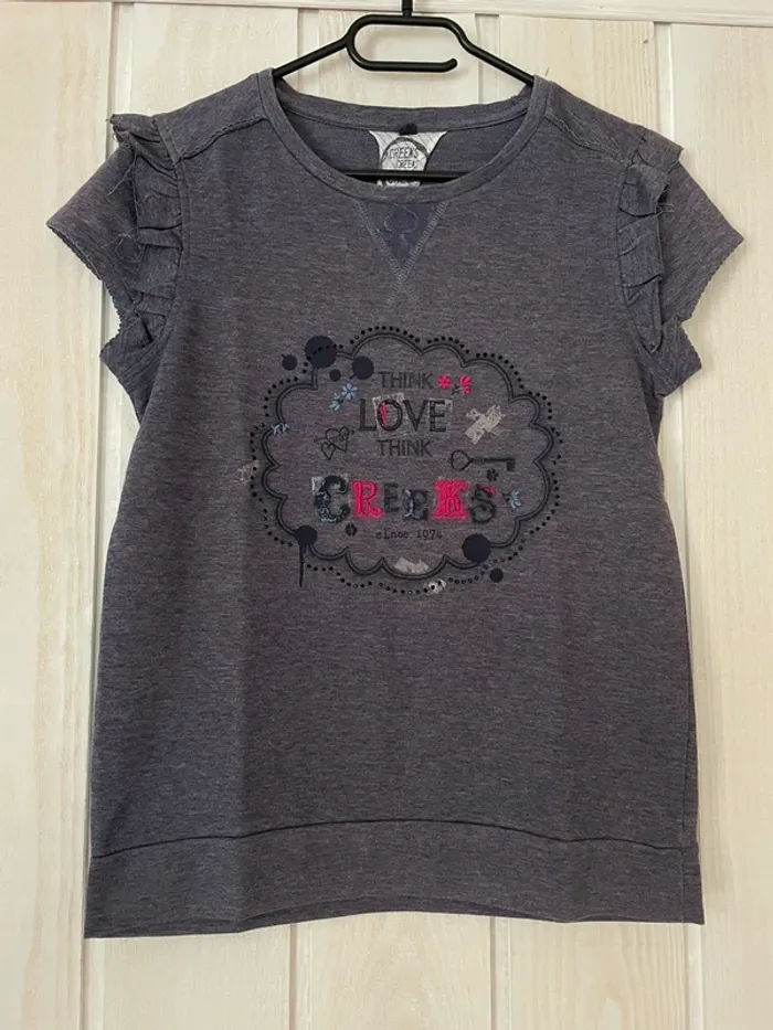 T-shirt MC gris violet - Creeks - 16ans