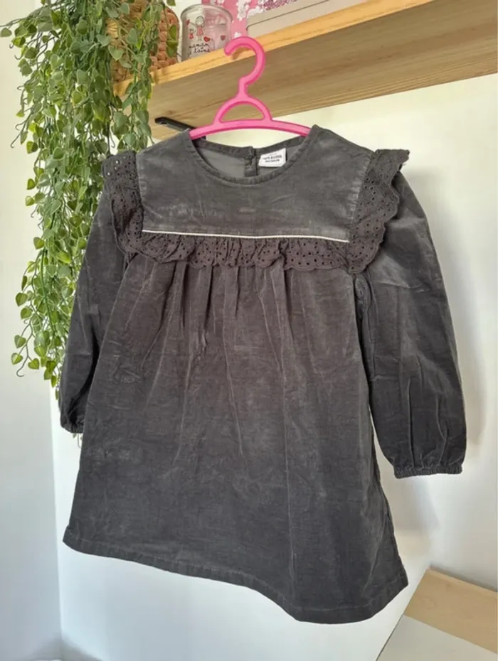 Robe 4ans grise côtelée