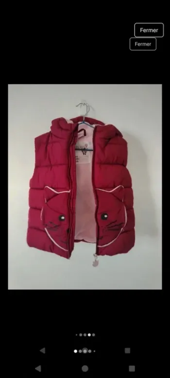 Veste fille sans manches