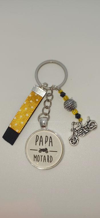 Porte clé message " Papa motard "