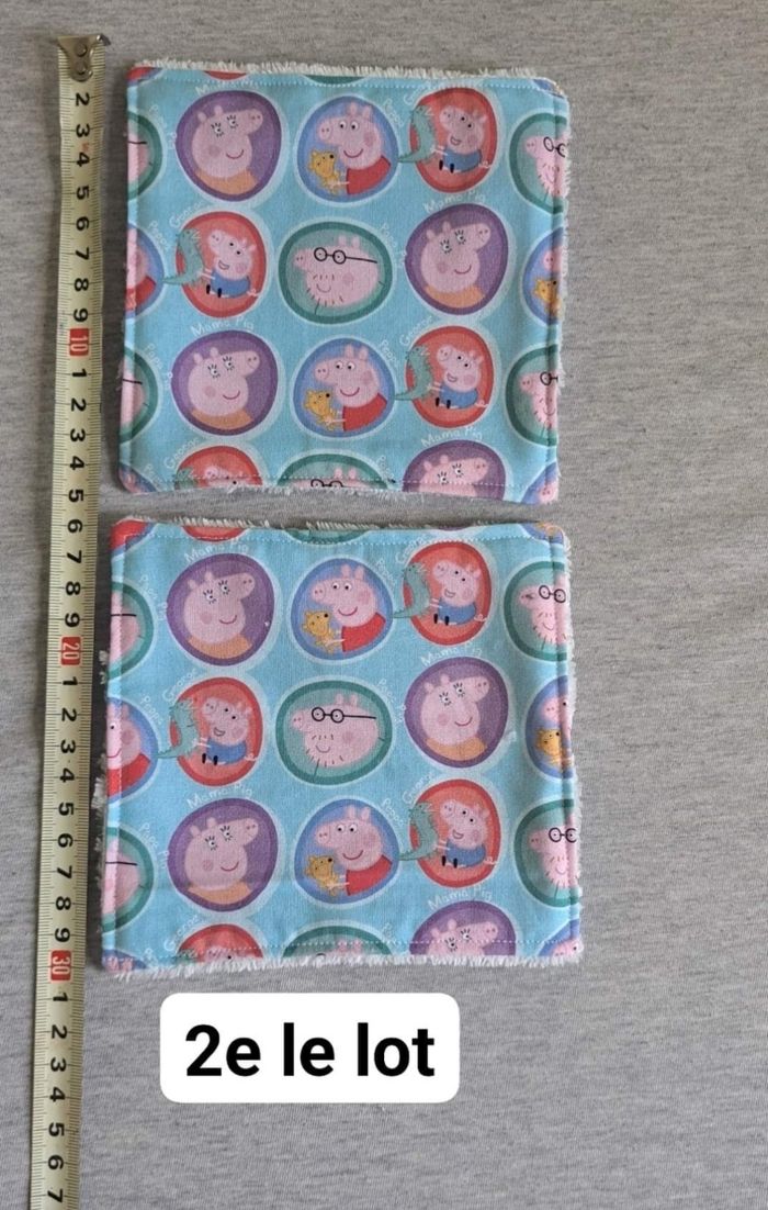 Lot lingettes lavables peppa pig