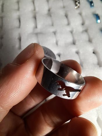 Bague acier inoxydable silhouette