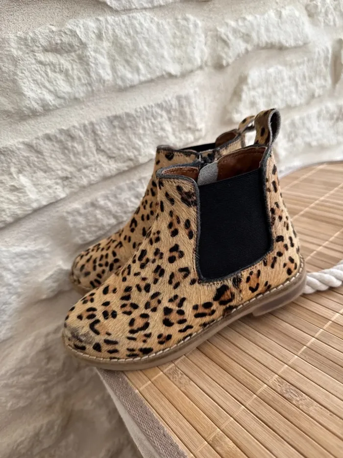 Bottine léopard en cuir Zara Pointure 26 - 4 € - photo numéro 3