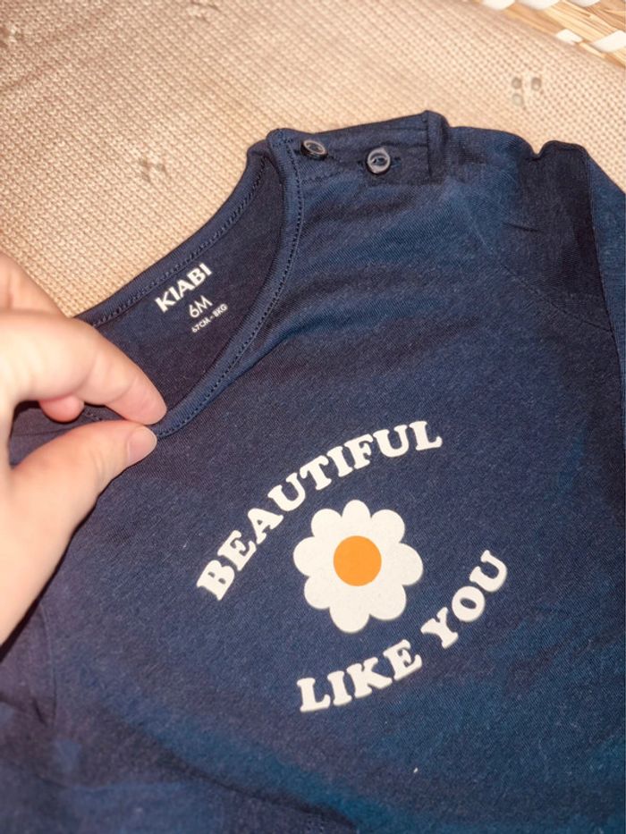 Lot de 2 t-shirt manche longue 6 mois - photo numéro 5