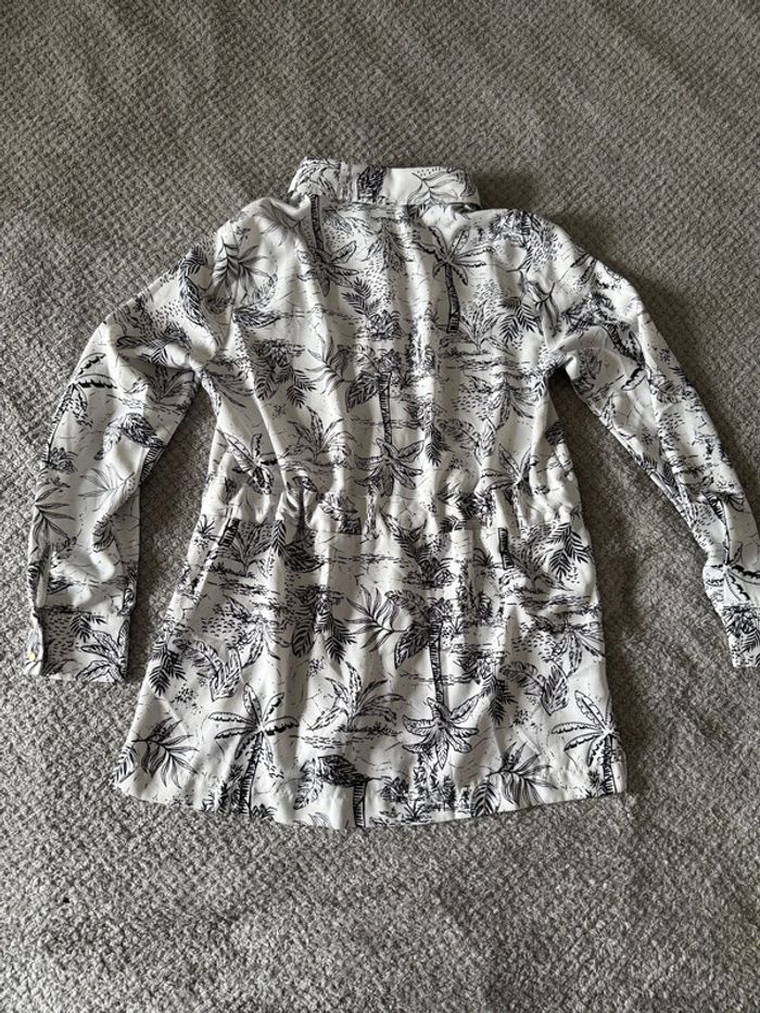 Chemise longue blanche ,imprimer palmiers avec ceinture (38) - photo numéro 5