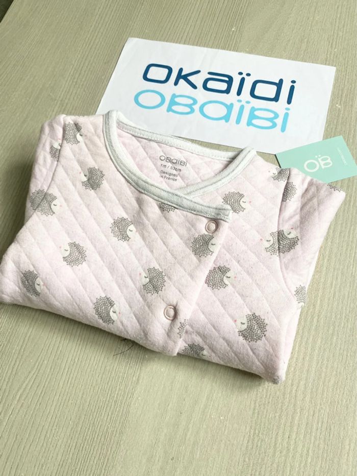Pyjama grenouillère petits hérissons 1 mois 53cm OBAIBI - photo numéro 7