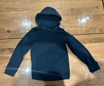 Sweat à capuche bleu marine uni 8 ans