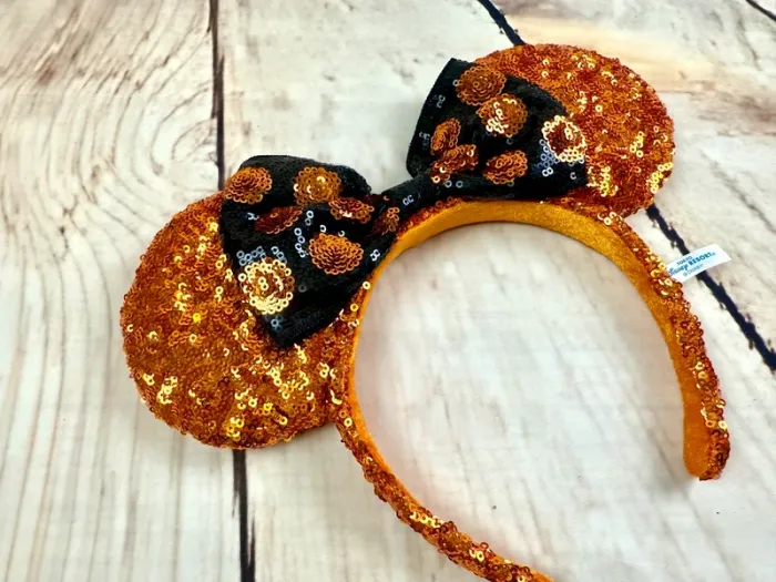 Ears (serre tête) oreilles de Minnie sequins orange Tokyo Disneyland halloween - photo numéro 7
