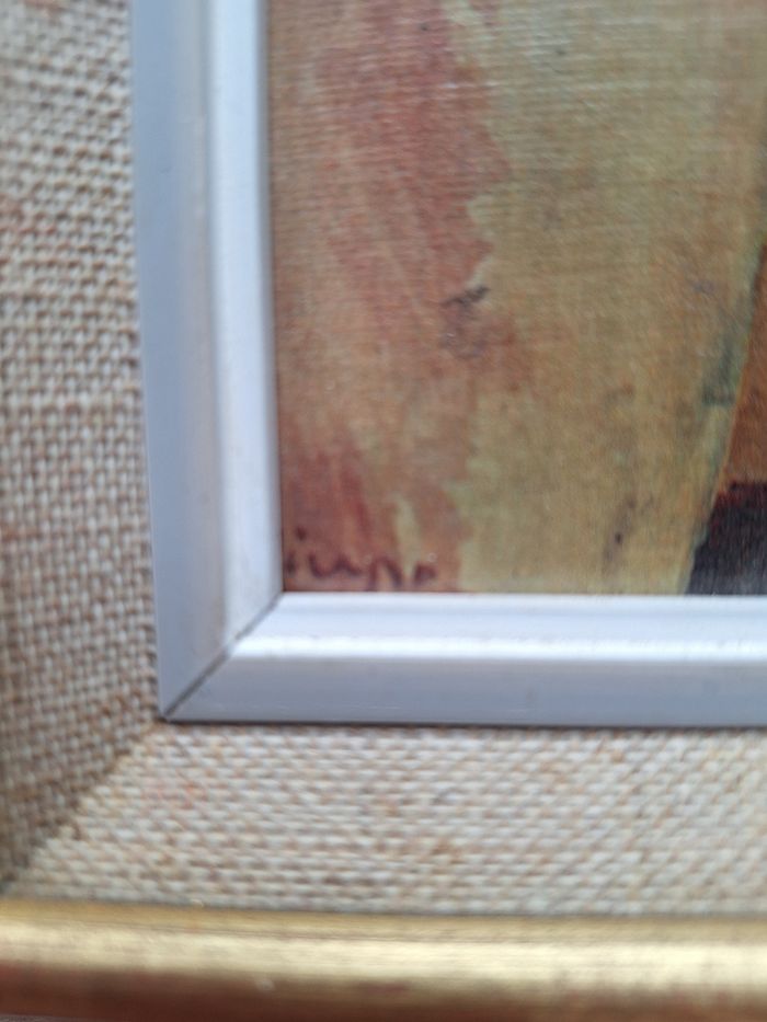 Picasso la porteuse de pain reproduction des années 50 vintage cadre 30,5cmx22,5cm, toile 26,5x18cm. - photo numéro 3