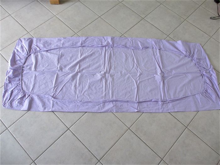 Lot drap housse 70 x 190 cm + drap plat 180 x 260 cm parme - photo numéro 2