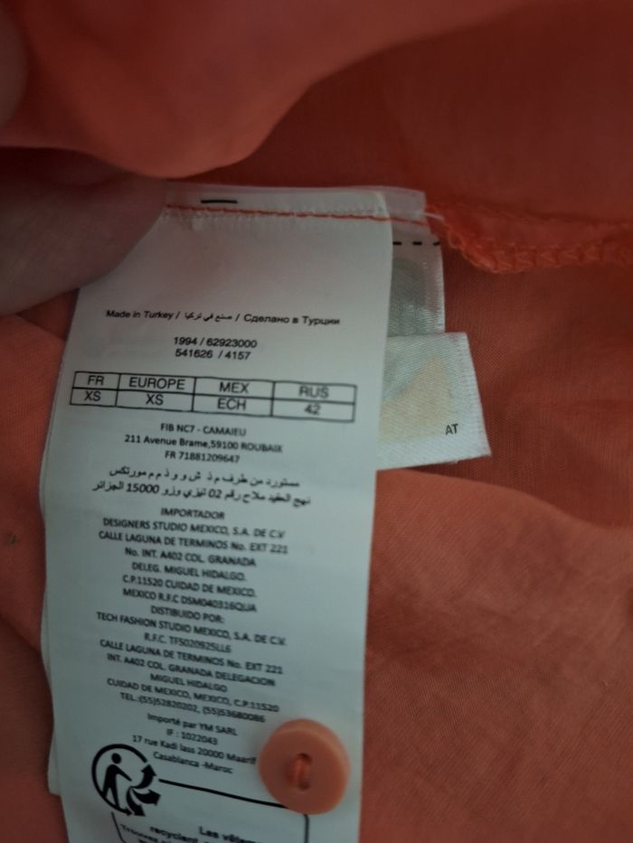 Top à bretelles camaïeu neuf avec étiquette taille xs - photo numéro 4