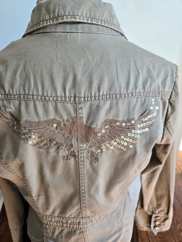 Veste kaki brodée Mystic - photo numéro 3