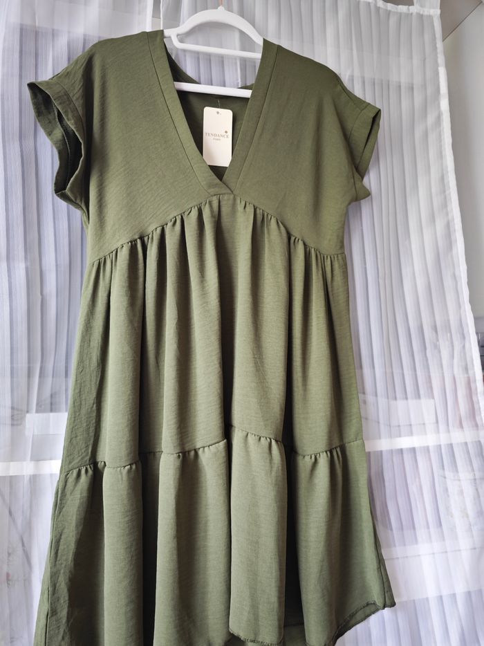 Robe courte été 🌟 kaki - photo numéro 6