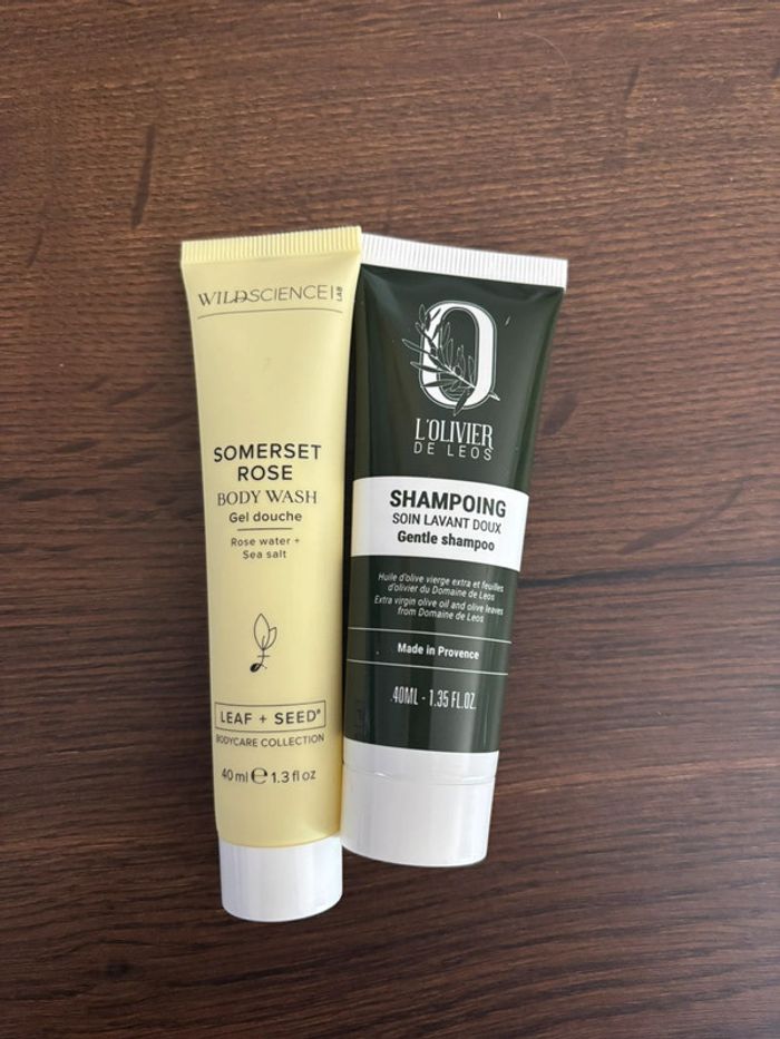 🌸 Lot Gel douche & Shampoing format voyage - 40 ml