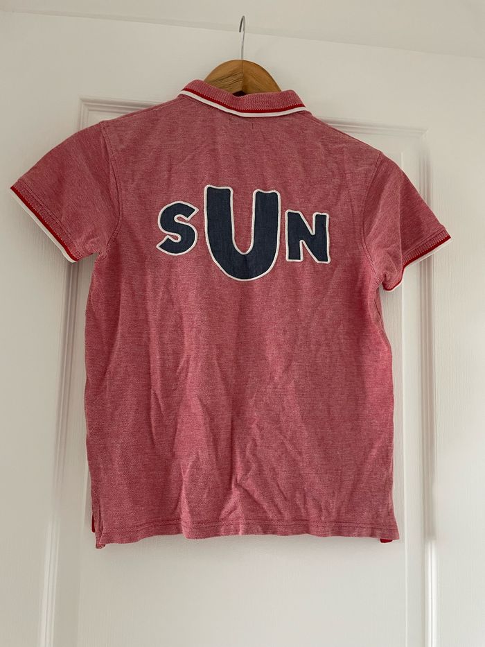 Polo rouge chiné - photo numéro 2