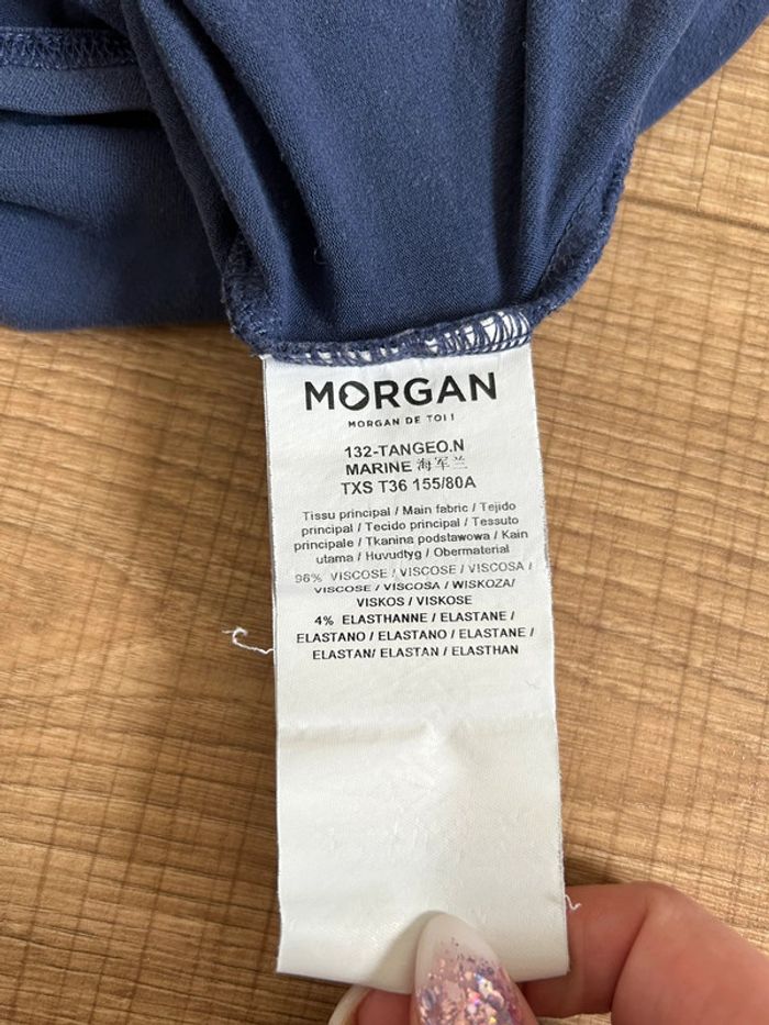 Haut bleu à manches longues Morgan taille XS bon état - photo numéro 14