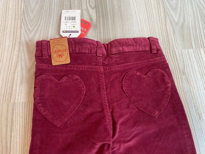 Pantalon velours bordeaux neuf 8 ans SGM - photo numéro 7