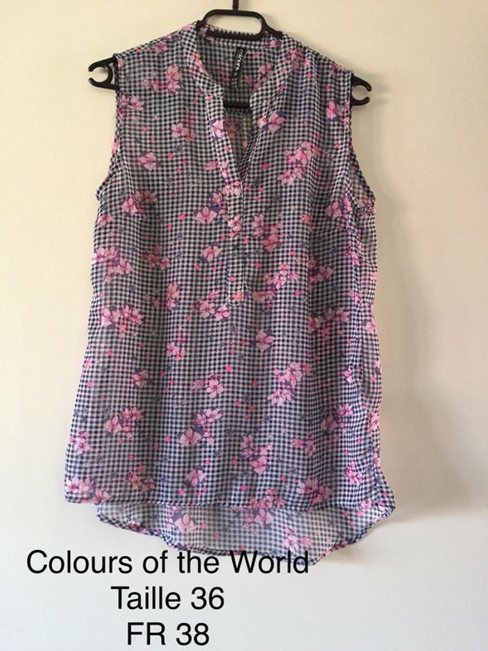 Top à carreaux Colours of the World Taille 38